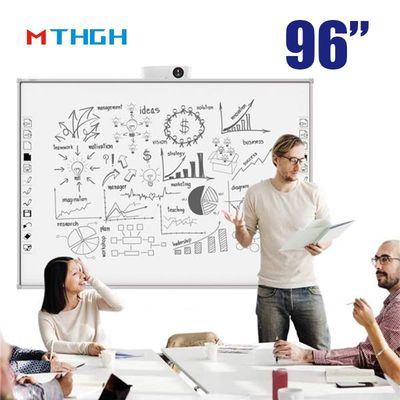 96 ইঞ্চি ক্লাসরুম ডিজিটাল হোয়াইটবোর্ড 10 পয়েন্ট টাচ স্মার্ট ইন্টারেক্টিভ ডিসপ্লে