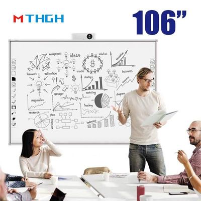 106 ইঞ্চি ইলেকট্রোম্যাগনেটিক টাচ স্মার্ট হোয়াইটবোর্ড 3840X2160 স্ক্রিন রেজোলিউশন স্কুল মিথস্ক্রিয়া জন্য