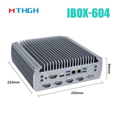 ফ্যানবিহীন ইন্ডাস্ট্রিয়াল পিসি IBOX-604 ইন্টেল কোর I5 6500T এসএসডি HDMI উইন্ডোজ/লিনাক্স