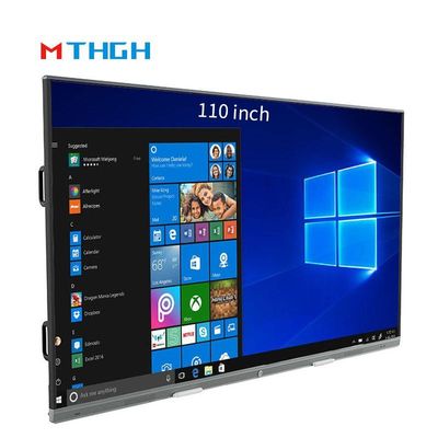 110 ইঞ্চি ইন্টারেক্টিভ টাচ হোয়াইটবোর্ড 350cd/M2 উজ্জ্বলতা স্লাইডিং অল ইন ওয়ান মেশিন