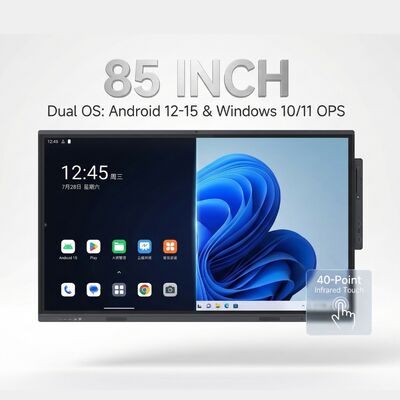 প্রাকৃতিক লেখার অনুভূতি এবং টেম্পারড গ্লাস সুরক্ষা সহ অ্যান্টি-গ্লেয়ার সারফেস সহ ইন্টারেক্টিভ টাচ স্ক্রিন হোয়াইটবোর্ড